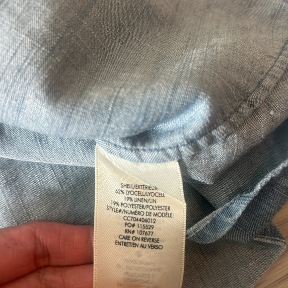 Alice + Olivia Anisa Chambray Flowy Sleeveless Button Down Tunic XS - Picture 4 of 7